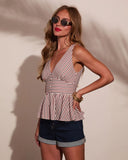 Sunlit Heritage Striped Peplum Top