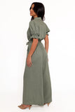 Minnie Waist Tie Jumpsuit Olive