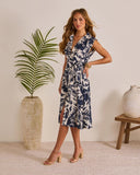 Island Glow Tropical Floral Midi Dress