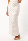 Heidi Stripe Slip Skirt White Black Stripe