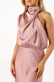 Anabelle Halter Neck Midi Dress Blush