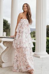 Bloom Strapless Maxi Dress Floral