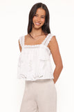 Aideen Eyelet Top White Shell