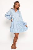 Carlotta Long Sleeve Mini Dress Blue