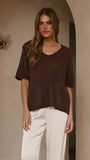 Spring Scoop Neck Tee Chocolate