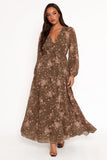 Anisa Maxi Dress Olive Floral