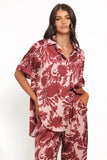 Elysia Shirt Pink Burgundy
