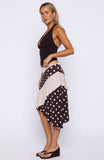 Offline Forever Midi Skirt Choc Cream Polka Dot