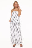 Kristy Pant Set White Black Polka Dot