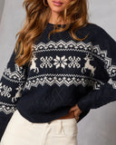 Midnight Ice Fair Isle Reindeer Sweater