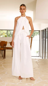 Melinda High Waist Pants White