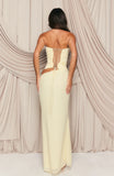 Peach Fizz Strapless Maxi Dress Lemon