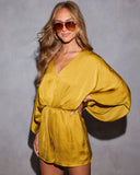 Maven Satin Kimono Sleeve Romper