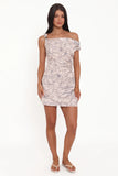 Aleyna Off Shoulder Mini Dress Floral Print