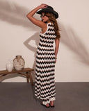 Soft Shore Zig Zag Crochet Cover Up Duster