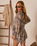 Moonlit Bloom Printed Tiered Romper