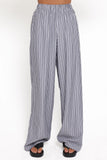 Melanie Pant Set Charcoal Stripe