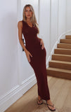 Shes Back Maxi Dress Burgundy