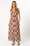 Carson Midi Dress Brown Cream