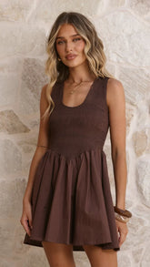Amira Mini Dress Chocolate