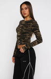 Dont Rein Me In Long Sleeve Baby Tee Camo