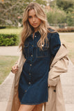 Hailey Denim Mini Dress Dark Denim