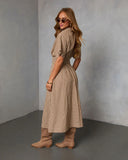Backroad Blues Gingham Midi Shirt Dress