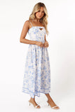 Flora Midi Dress Blue Floral
