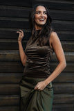 Nissa Velvet Top Olive
