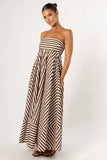 Bowie Strapless Maxi Dress Chocolate