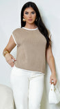 Dalary Contrast Top Beige