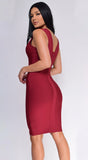 Anniston Bandage Midi Dress Burgundy