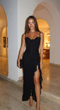 Rosyne Lace Drape Maxi Dress Black