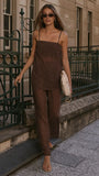 Rubi Top and Pants Set Chocolate Polka