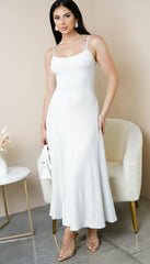 Janece Shimmer Knit Midi Dress Silver