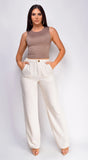 Cora Linen Pants Beige