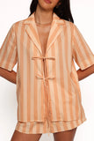 Essie Tie Front Shirt Terracotta Stripe
