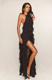 Control The Vibe Halter Maxi Dress Chocolate