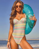 Vibrant Drift Striped Lurex One Piece Swimsuit