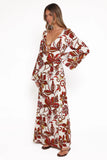 Inala Maxi Dress Brown Floral