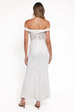 Pascha Off Shoulder Lace Maxi Dress White