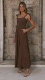 Carlina Tiered Maxi Dress Chocolate