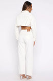 Did You Miss Me Mid Rise Straight Leg Jeans Off White