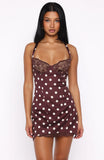 Admire You Mini Dress Choc Cream Polka Dot