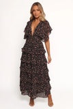 Wendi Ruffle Dress Black Floral