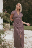 Dean Maxi Dress Brown Polka Dot