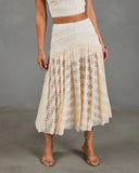 Dewy Moment Ruffle Lace Maxi Skirt