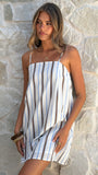 Bethani Mini Dress Choc Blue Stripe