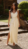 Yasmeen Tie Front Maxi Dress Yellow