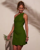 Collins Ruched One Shoulder Mini Dress